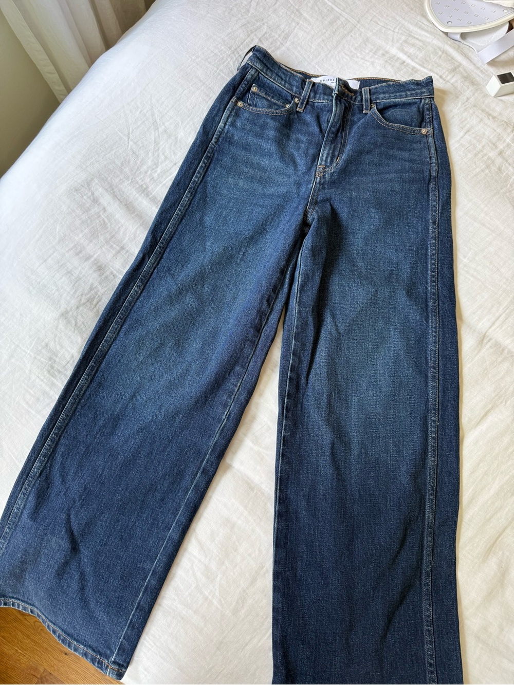 Apiece Apart Dark Blue Wide-Leg High-Rise Jeans - Picture 4 of 7